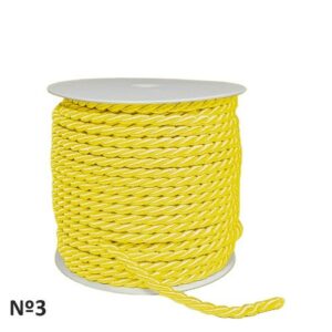 Rolo de Cordão Floral Nº3 em amarelo, 25 metros