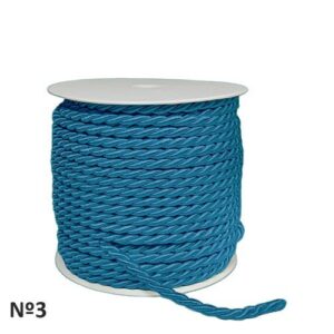 Rolo de Cordão Floral Nº3 em Azul Escuro com 25 metros