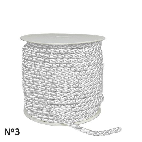 Rolo de Cordão Floral Nº3 Branco 25 metros