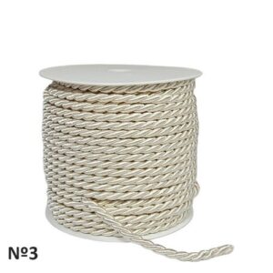 Rolo de Cordão Floral Nº3 em cor Pérola com 25 metros