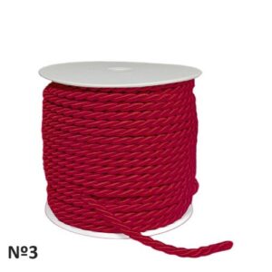 Rolo de Cordão Floral Nº3 em Vermelho com 25 metros