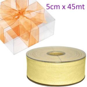 Rolo de cinta decorativa amarela de 50mm por 45m