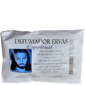 Pacote do Defumador de Ervas Espiritual com imagem de figura religiosa