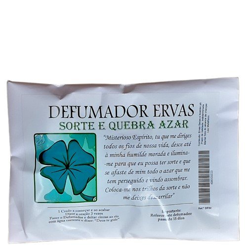 Defumador de Ervas Sorte e Quebra Azar
