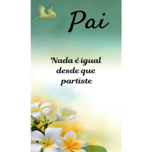 Etiqueta decorativa para velas com mensagem de homenagem ao Pai e flores