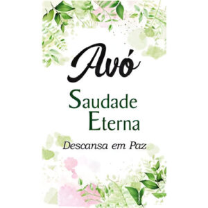 Etiqueta decorativa para velas com a mensagem 'Avó Saudade Eterna Descansa em Paz'
