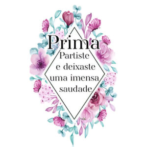 Etiqueta Decorativa para Velas Prima com flores e mensagem de homenagem