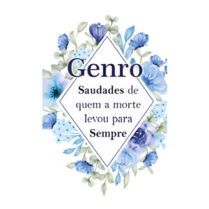 Etiqueta decorativa para velas com flores azuis e mensagem para genro