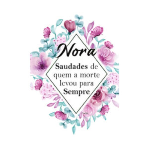 Etiqueta decorativa para velas com mensagem Nora e flores