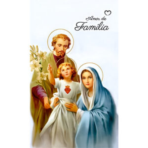 Etiqueta decorativa para velas com imagem da Sagrada Família