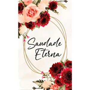 Etiqueta Decorativa para Velas com flores e texto Saudade Eterna