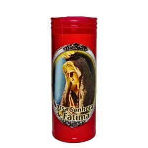 Círio elétrico com imagem de Nossa Senhora de Fátima