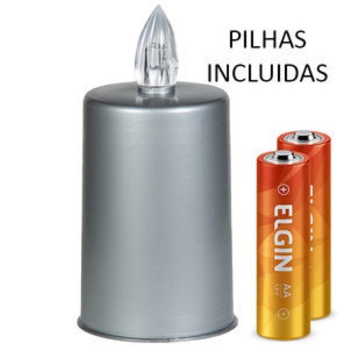 Vela Elétrica Cinzenta com Pilhas Incluídas
