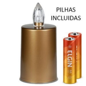 Vela Elétrica Dourada com Pilhas Incluídas