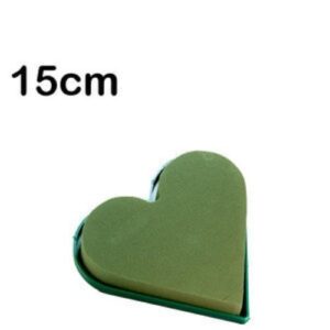 Coração com Esponja Floral de 15cm para arranjos florais