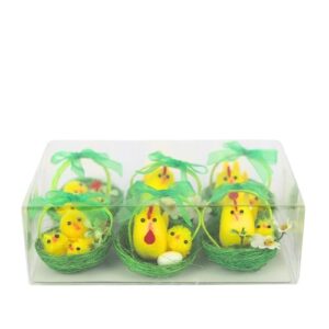 Ninhos Decorativos com Pintainhos - Pack de 6 para Páscoa