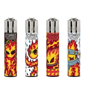 Isqueiro Clipper Recarregável Burningman com design vibrante