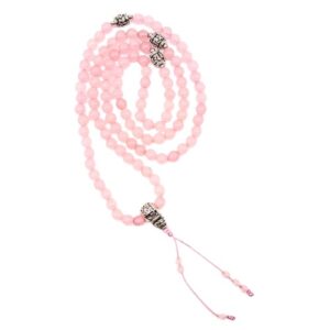 Cordão Sagrado com 108 Contas em Quartzo Rosa