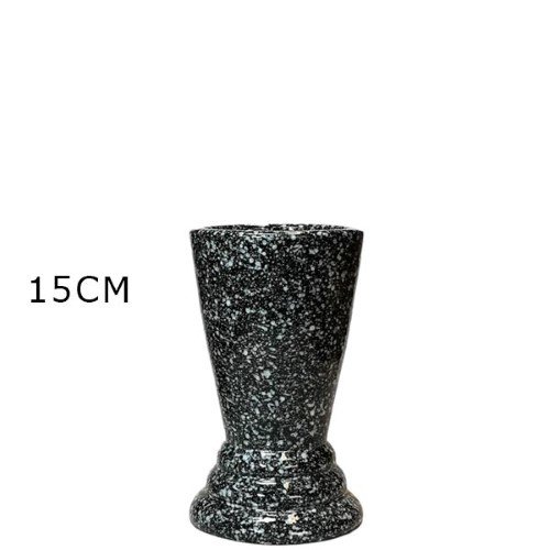 Jarra de cerâmica preta para cemitério com 15cm de altura