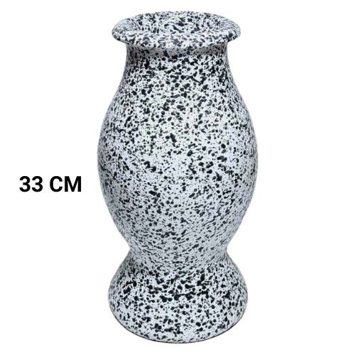 Jarra de cerâmica branca para cemitério com 33cm de altura