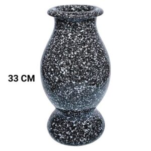 Jarra Bola Nº3 em Cerâmica para Cemitério, 33cm, cor preta