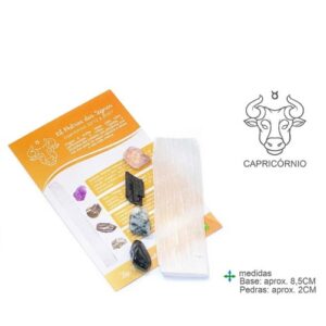Kit Pedras dos Signos Capricórnio com cristais e instruções
