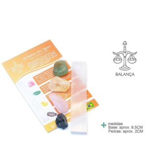 Kit Pedras dos Signos Balança com cristais e símbolo de Balança