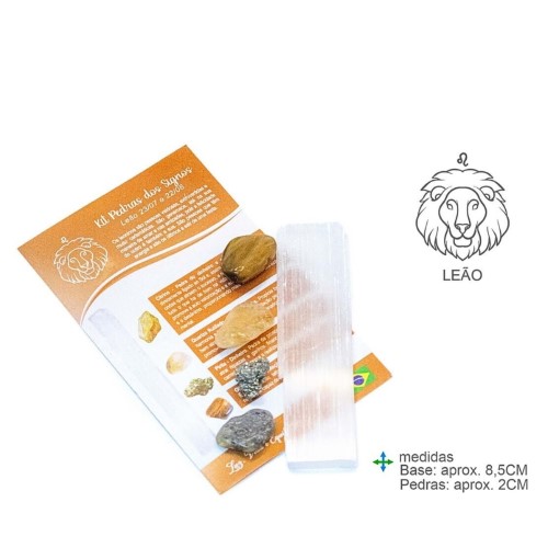 Kit Pedras dos Signos Leão com cristais e descrição