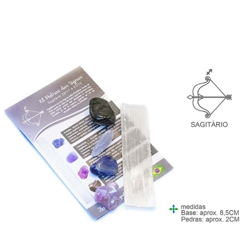 Kit de pedras dos signos para Sagitário com várias pedras coloridas