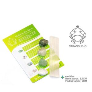 Kit de pedras astrológicas para o signo Caranguejo com cristais e instruções