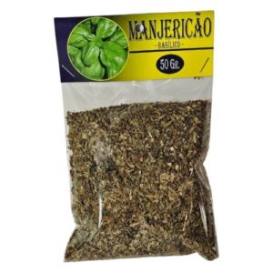 Pacote de 50g de plantas secas de manjericão