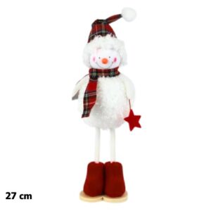Boneco de Neve de 27cm com cachecol e chapéu, decoração natalina