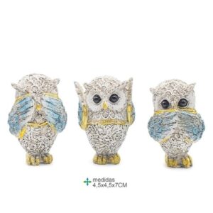 Mocho em Resina 4,5x4,5x7cm - Cego, Surdo e Mudo