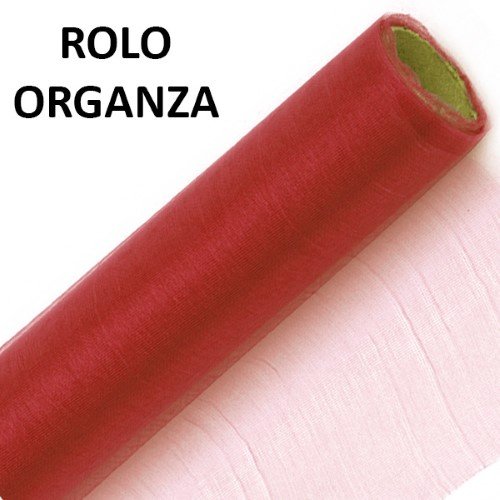 Rolo de Organza Vermelho 70cm x 10m para decoração