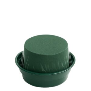 Base redonda com esponja floral para arranjos de flores naturais