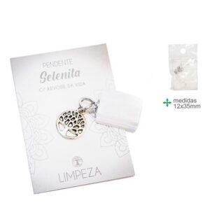 Pendente com Pedra Selenita e Árvore da Vida para Limpeza