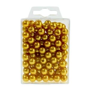 Pérola dourada de 10mm com furo para acessórios
