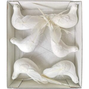 Pack de 6 Picks Decorativos em forma de Pomba para arranjos de 27cm