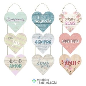 Placa de Parede em MDF com Texto 16x61cm