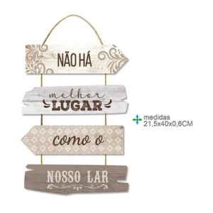 Placa de Parede em MDF com Texto 21,5x40cm