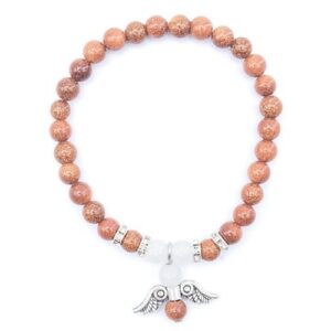 Pulseira de Pedras Anjo da Guarda 6mm com Pedra do Sol
