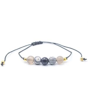 Pulseira de Pedras dos Planetas 8mm com tema Lua