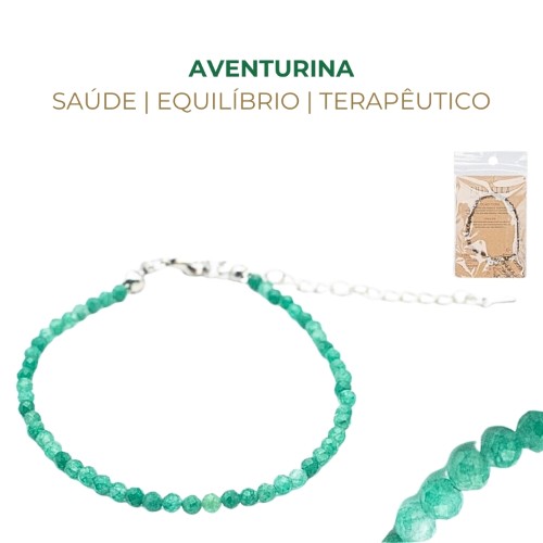 Pulseira de Pedras Semipreciosas 3mm Aventurina