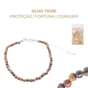 Pulseira de Pedras Semipreciosas 3mm Olho de Tigre