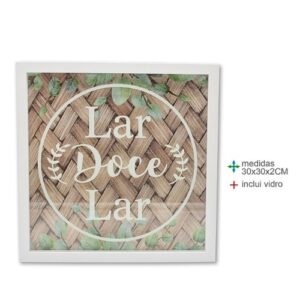 Quadro em MDF 30x30cm com a frase 'Lar Doce Lar'