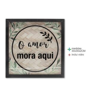 Quadro em MDF 30x30cm com a palavra Amor