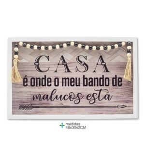 Quadro em MDF 48x30cm com design para casa