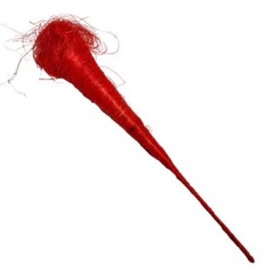 Cone em sisal vermelho de 42cm para decoração