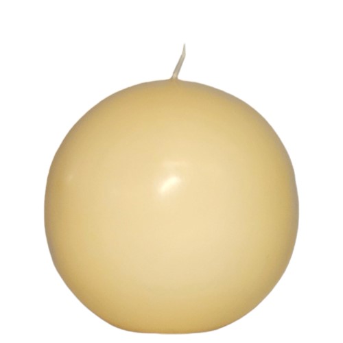 Vela decorativa em formato de bola com acabamento pérola, 10cm
