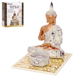 Adorno Buda com suporte de vela decorativo